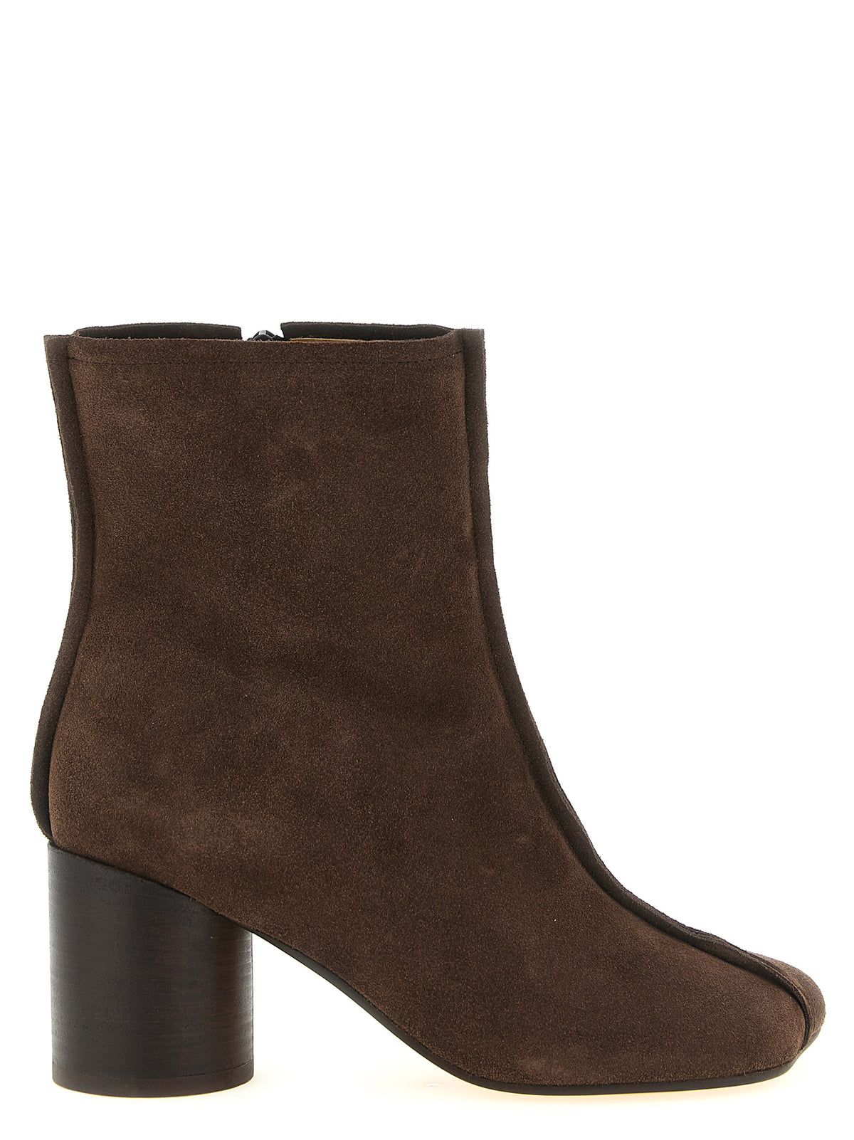 MM6 Maison Margiela Brown Cowhide Ankle Boots - Luxury Elegance