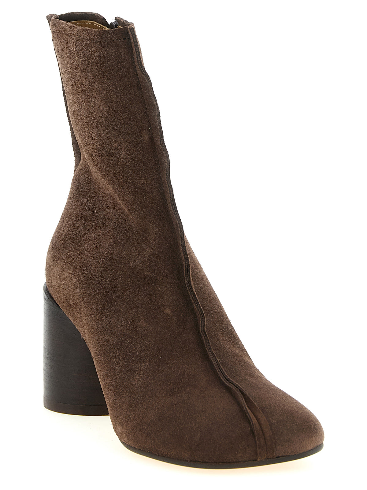 MM6 Maison Margiela Brown Cowhide Ankle Boots - Luxury Elegance