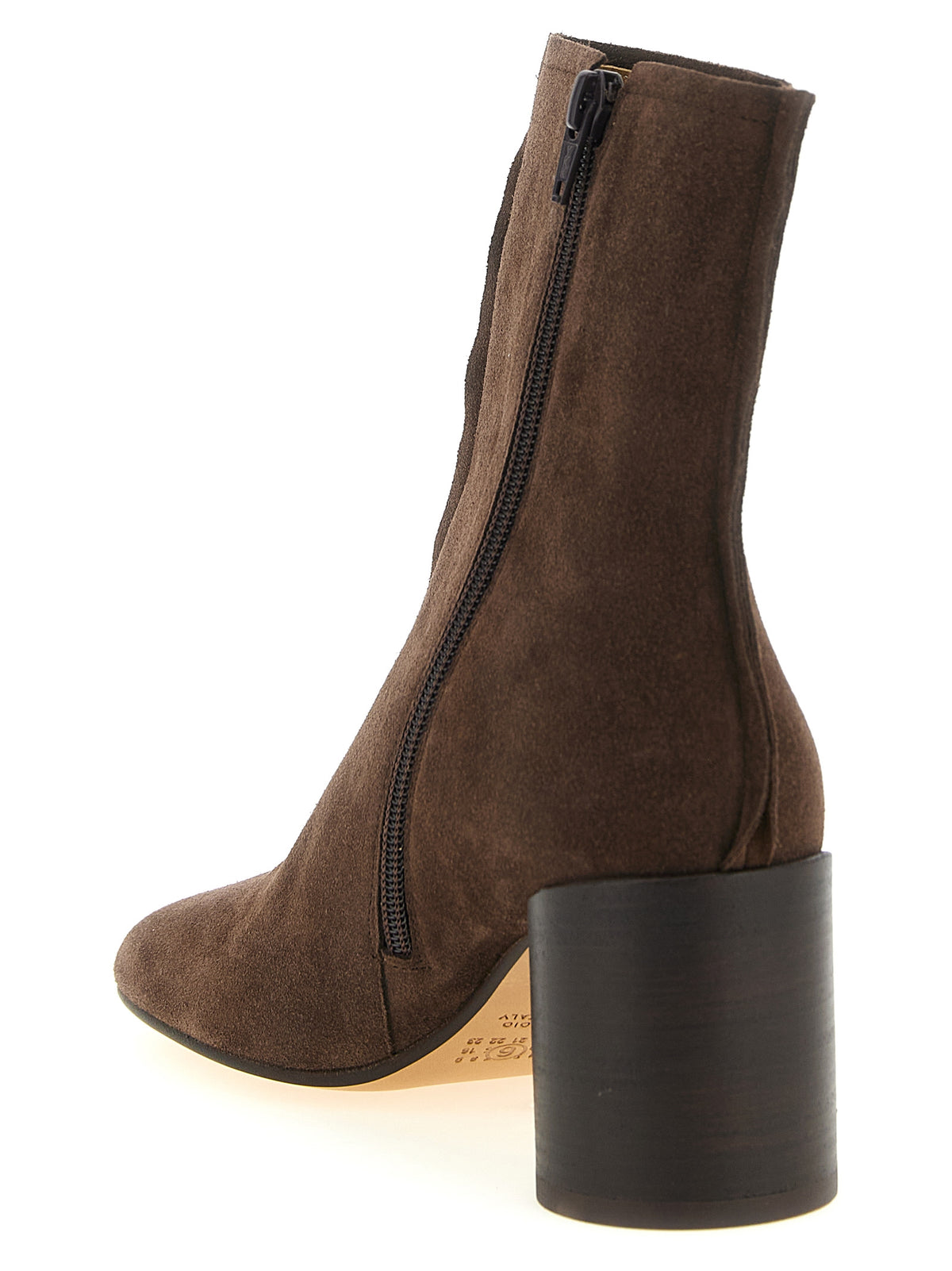 MM6 Maison Margiela Brown Cowhide Ankle Boots - Luxurious Elegance