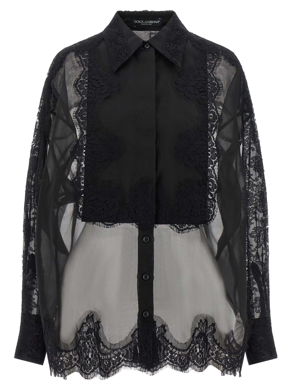 Experience the allure of Dolce & Gabbana's Black Silk Blouse, where exquisite craftsmanship meets luxurious materials, perfect for the discerning fashionista.