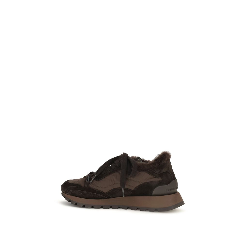 Brunello Cucinelli Black Calf Leather Athletic Sneakers - Luxury Craftsmanship