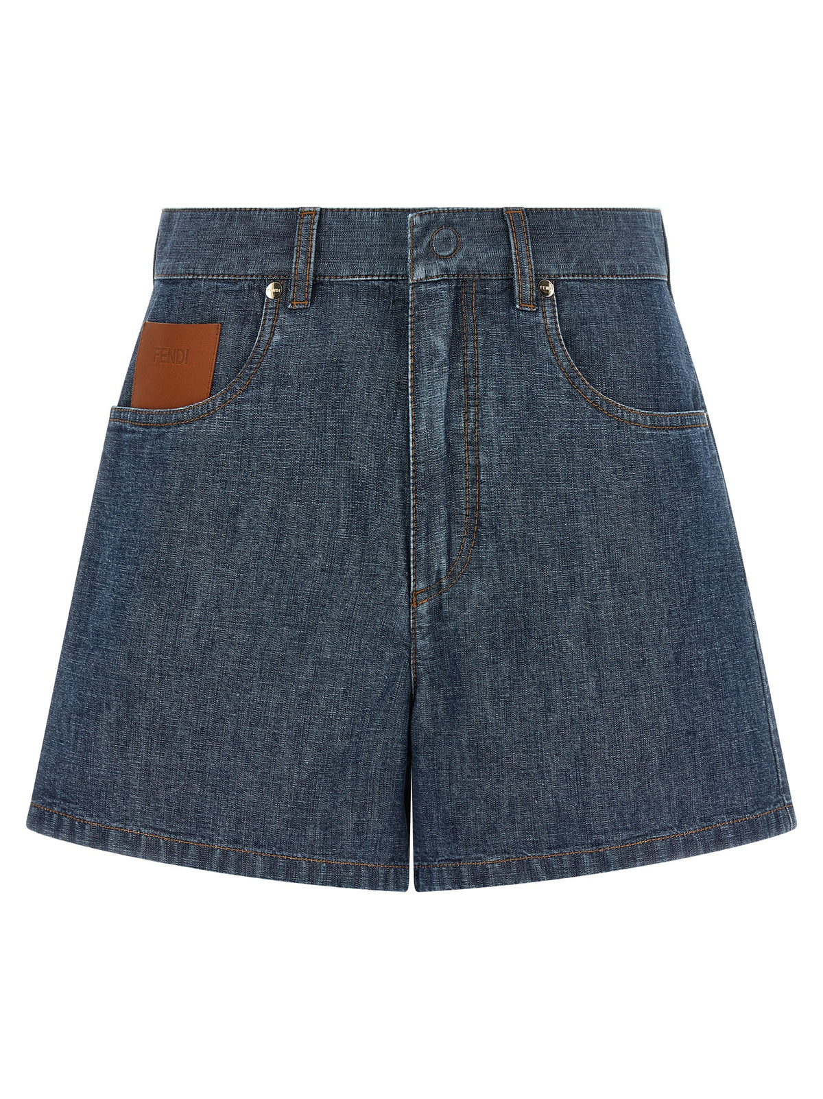 Fendi Blue Cotton Bermuda Shorts - Luxury Redefined