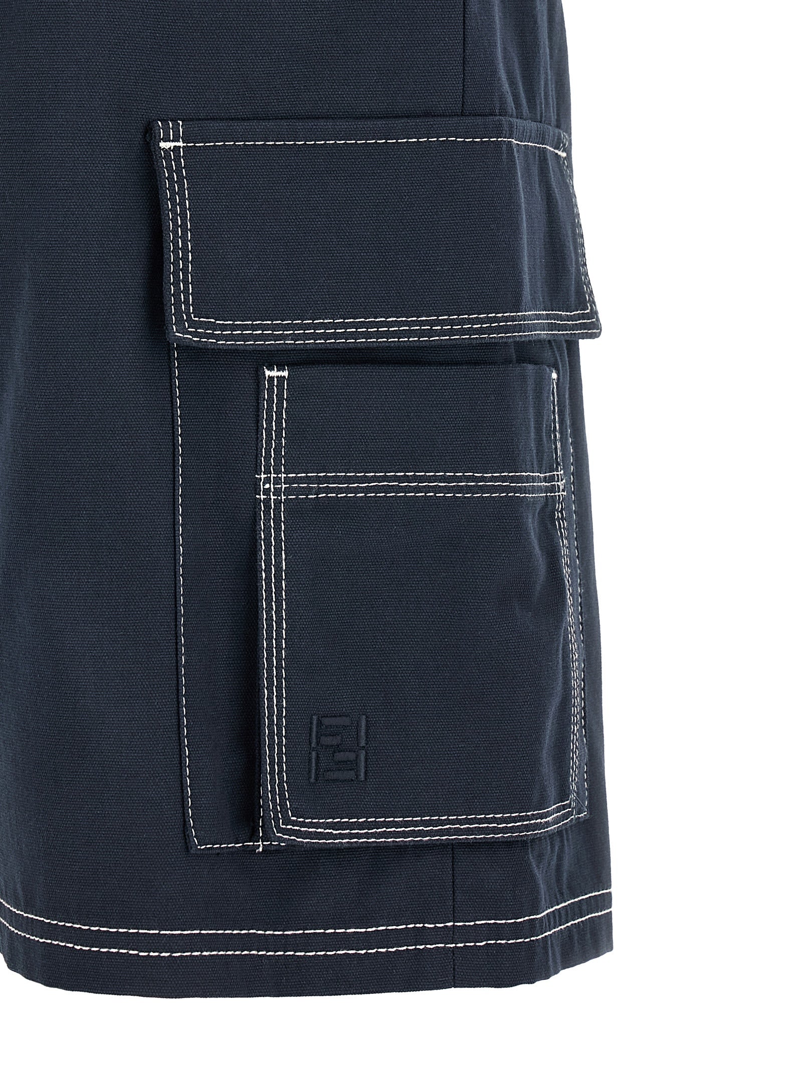 Fendi Blue Cotton Bermuda Shorts - Luxury Fashion Redefined