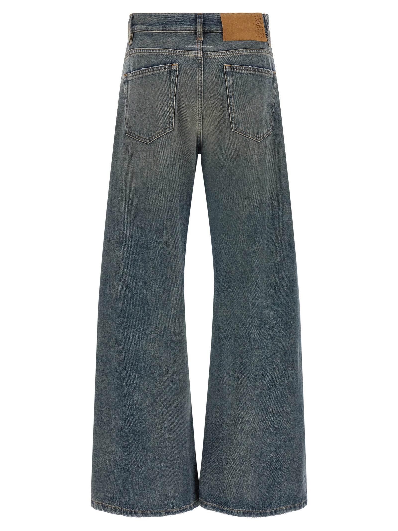 MM6 Maison Margiela Blue Cotton Wide-Leg Jeans - Timeless Elegance