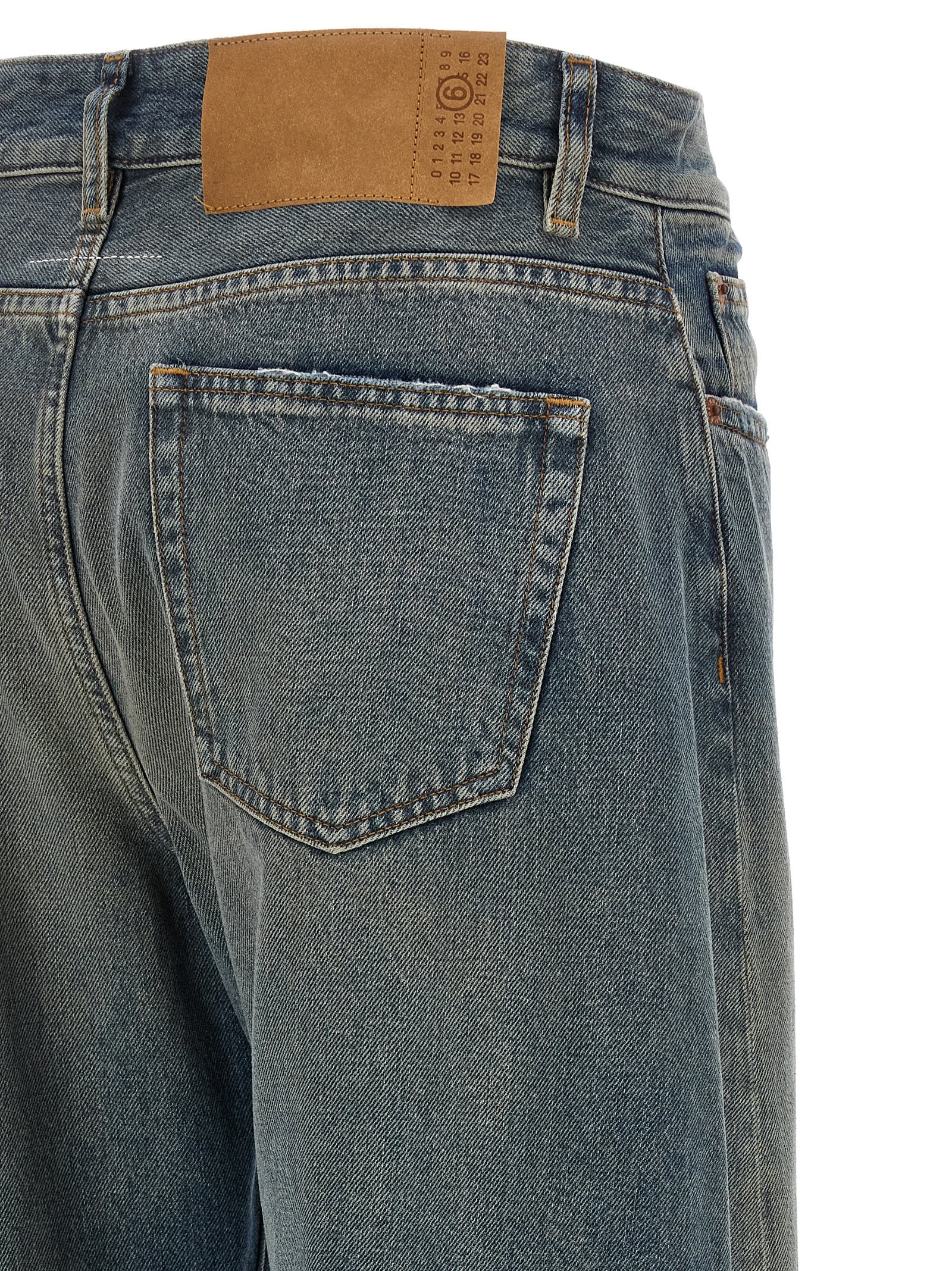 MM6 Maison Margiela Blue Cotton Wide-Leg Jeans - Timeless Luxury