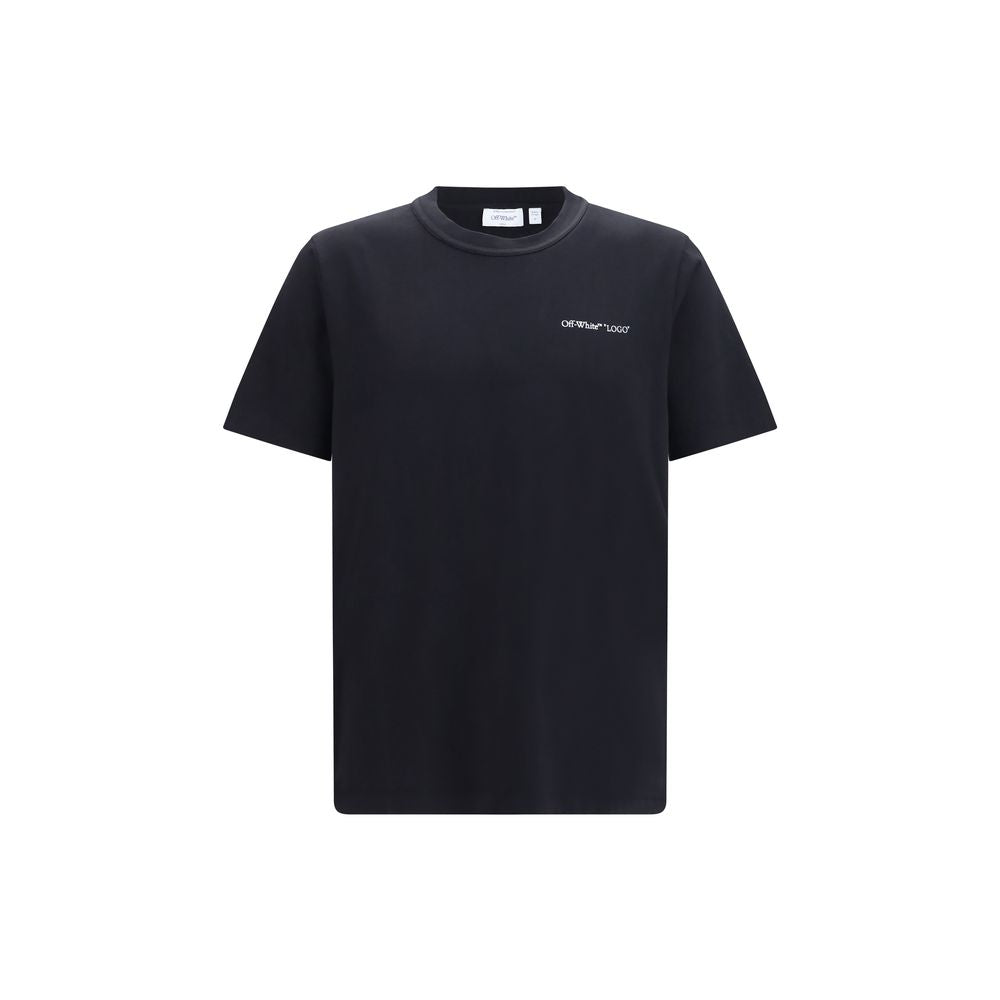 Indulge in the Off-White Black Cotton T-Shirt, a luxurious essential crafted from 100% cotton, merging timeless elegance with contemporary design for the discerning individual.