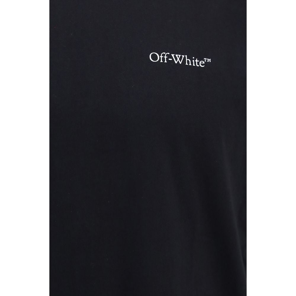 Indulge in the Off-White Black Cotton T-Shirt, a luxurious essential crafted from pure cotton, embodying contemporary elegance for the discerning individual.