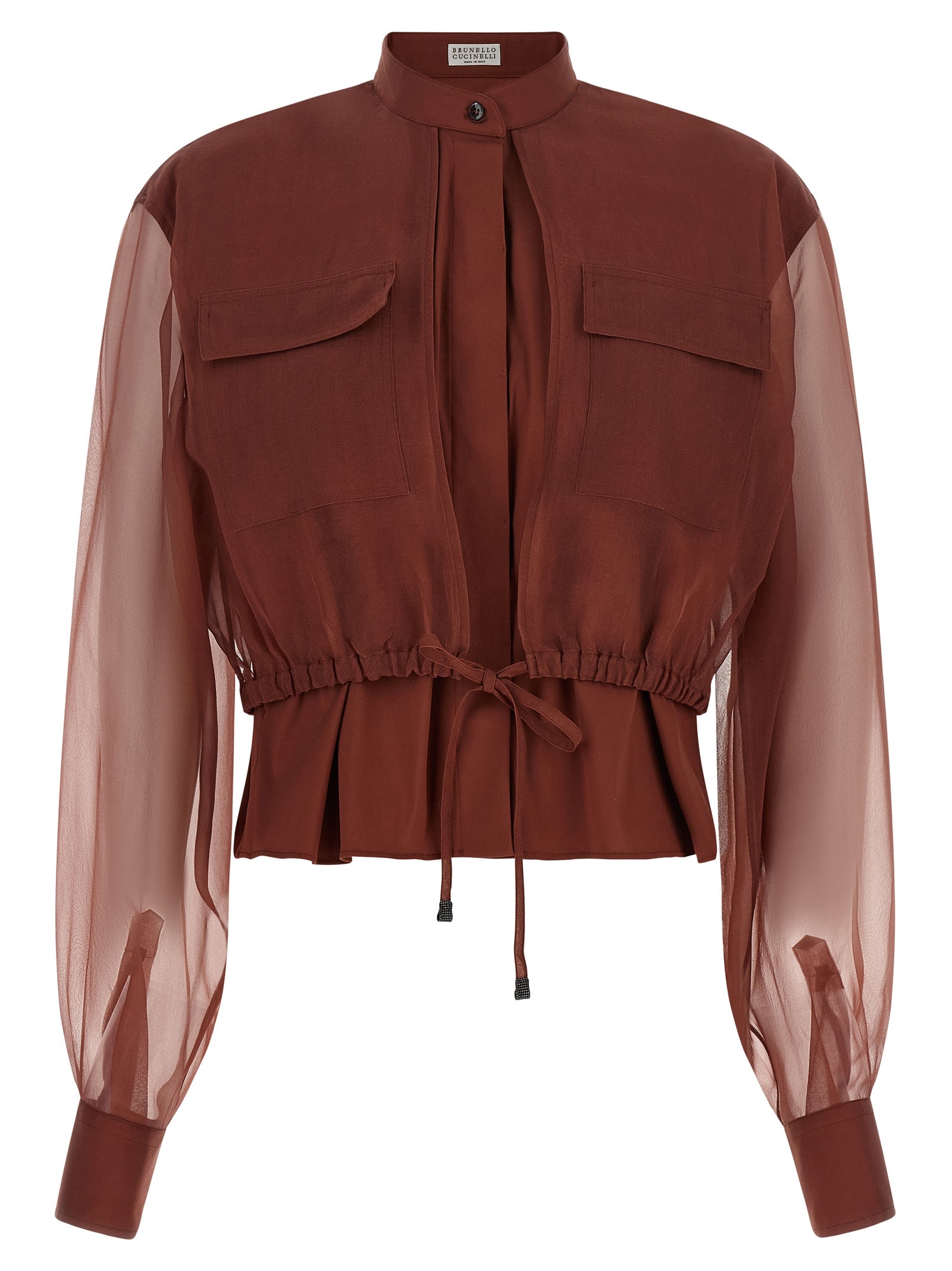Elevate your elegance with the Brunello Cucinelli Brown Cotton Blouse, a masterclass in luxurious craftsmanship and timeless sophistication, perfect for any occasion.