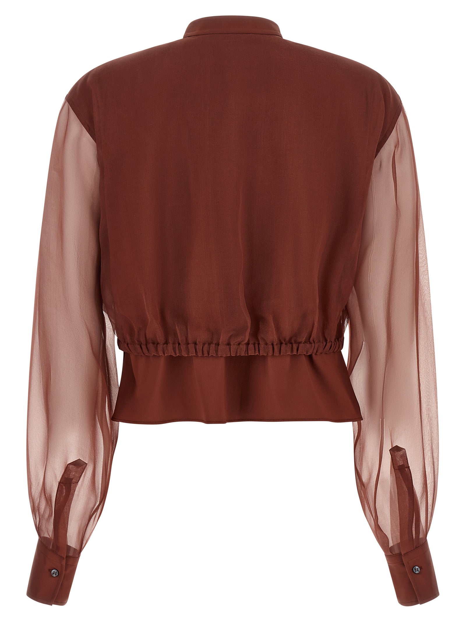 Elevate your elegance with the Brunello Cucinelli Brown Cotton Blouse, a masterpiece of Italian craftsmanship, blending luxurious materials and sophisticated design for timeless allure.
