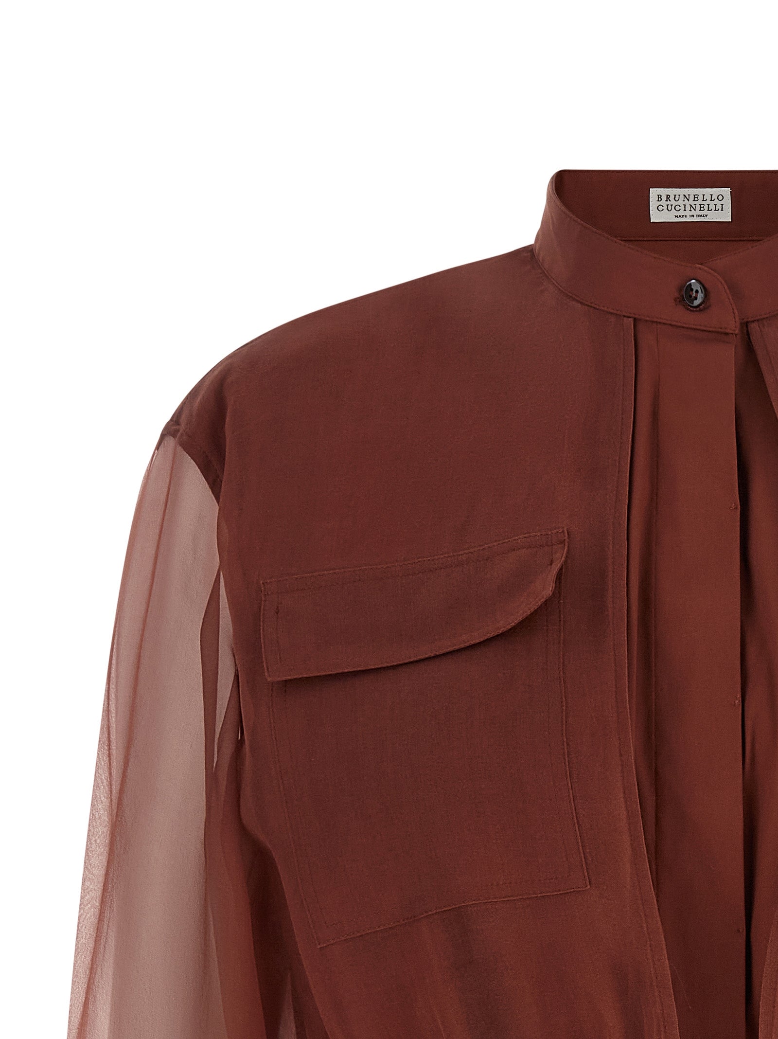 Elevate your elegance with the Brunello Cucinelli Brown Cotton Blouse, a masterpiece of Italian craftsmanship, blending luxurious materials for timeless sophistication.