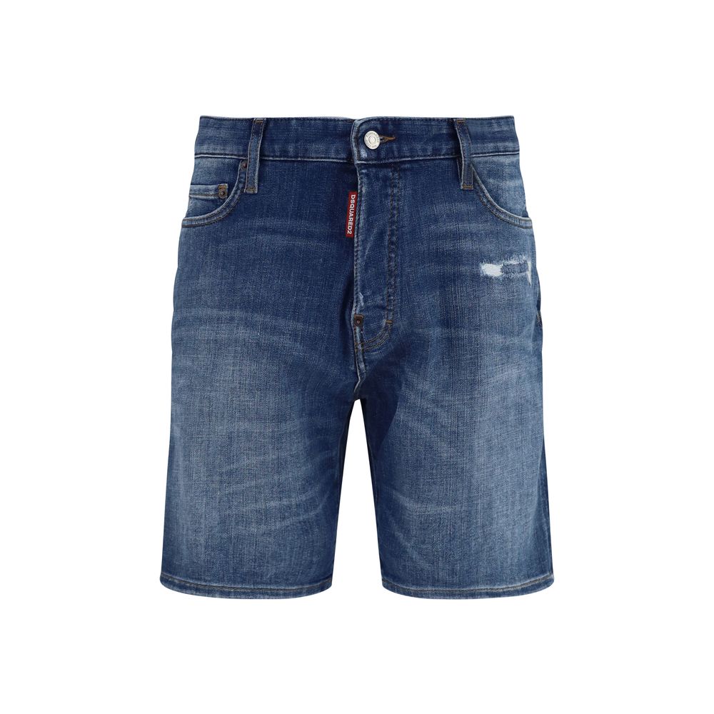 Indulge in the effortless luxury of Dsquared² Blue Cotton Bermuda Shorts, crafted from premium denim for a sophisticated blend of style and comfort, perfect for any occasion.