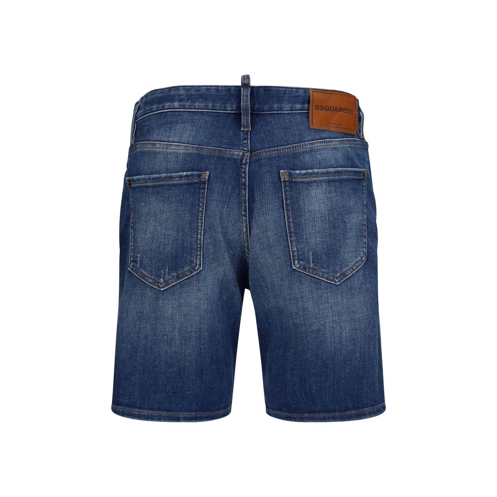 Discover the Dsquared² Blue Cotton Bermuda Shorts, crafted from a luxurious blend for effortless elegance. Elevate your summer style with sophistication and comfort.