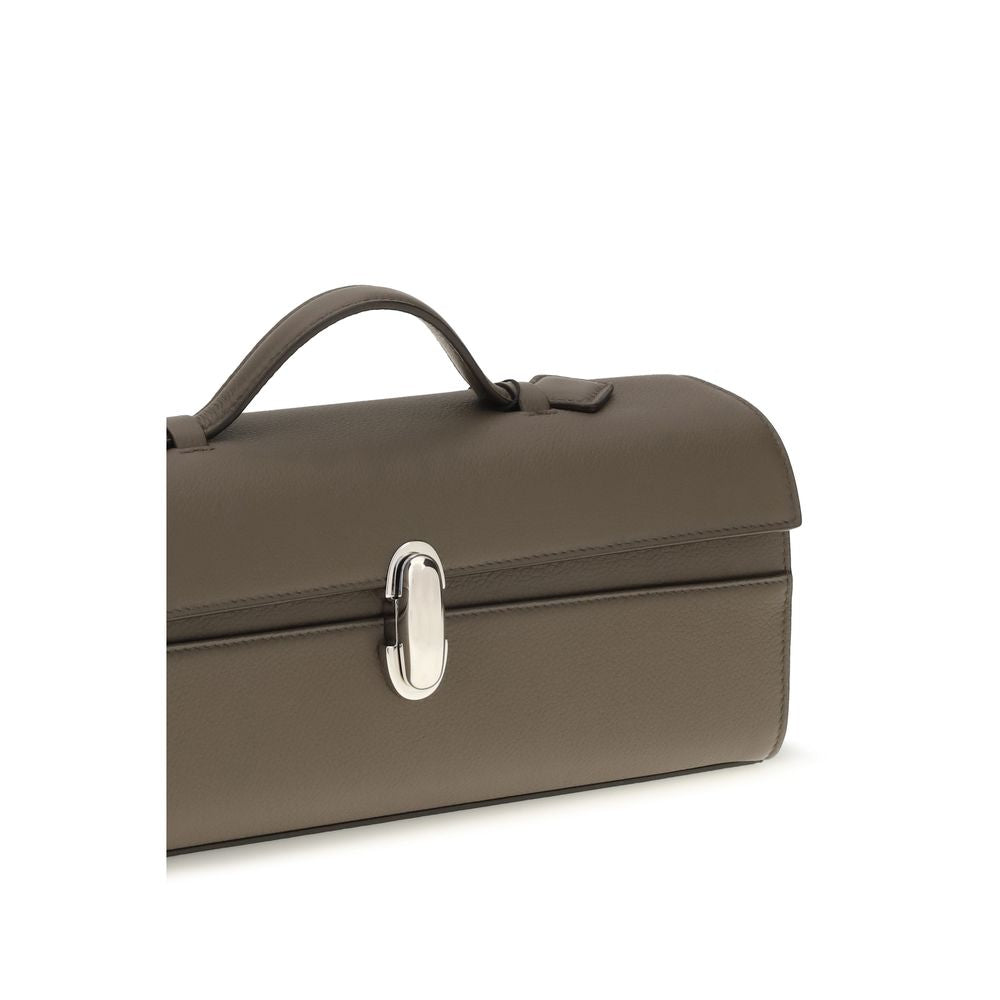 Savette Brown Calf Leather Bos Taurus Shoulder Bag - Timeless Elegance