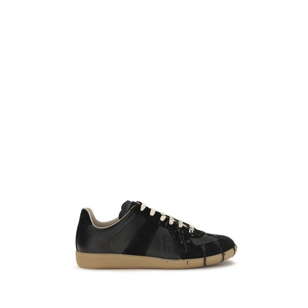 Maison Margiela Black Suede Leather Athletic Sneakers - Timeless Elegance