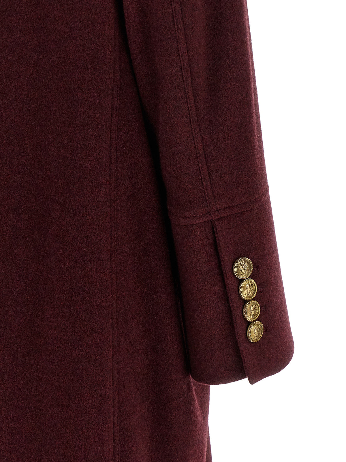 Indulge in the exquisite Brunello Cucinelli Bordeaux Cashmere Coat, crafted from pure cashmere, embodying timeless elegance and unmatched craftsmanship for the discerning individual.