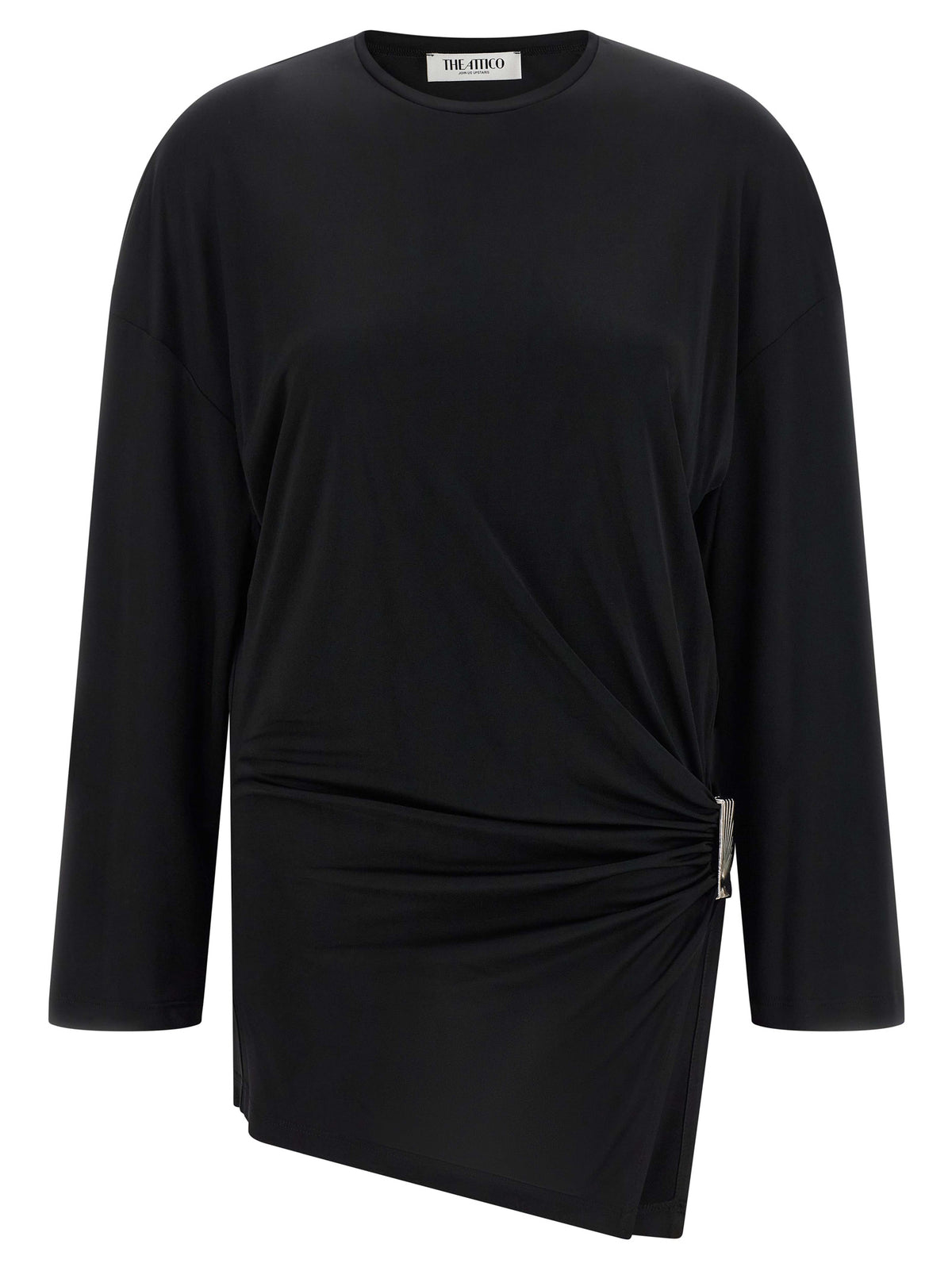 Discover the allure of The Attico Black Viscose Short Dress, where sartorial precision meets fluid elegance, perfect for the modern connoisseur seeking timeless sophistication.