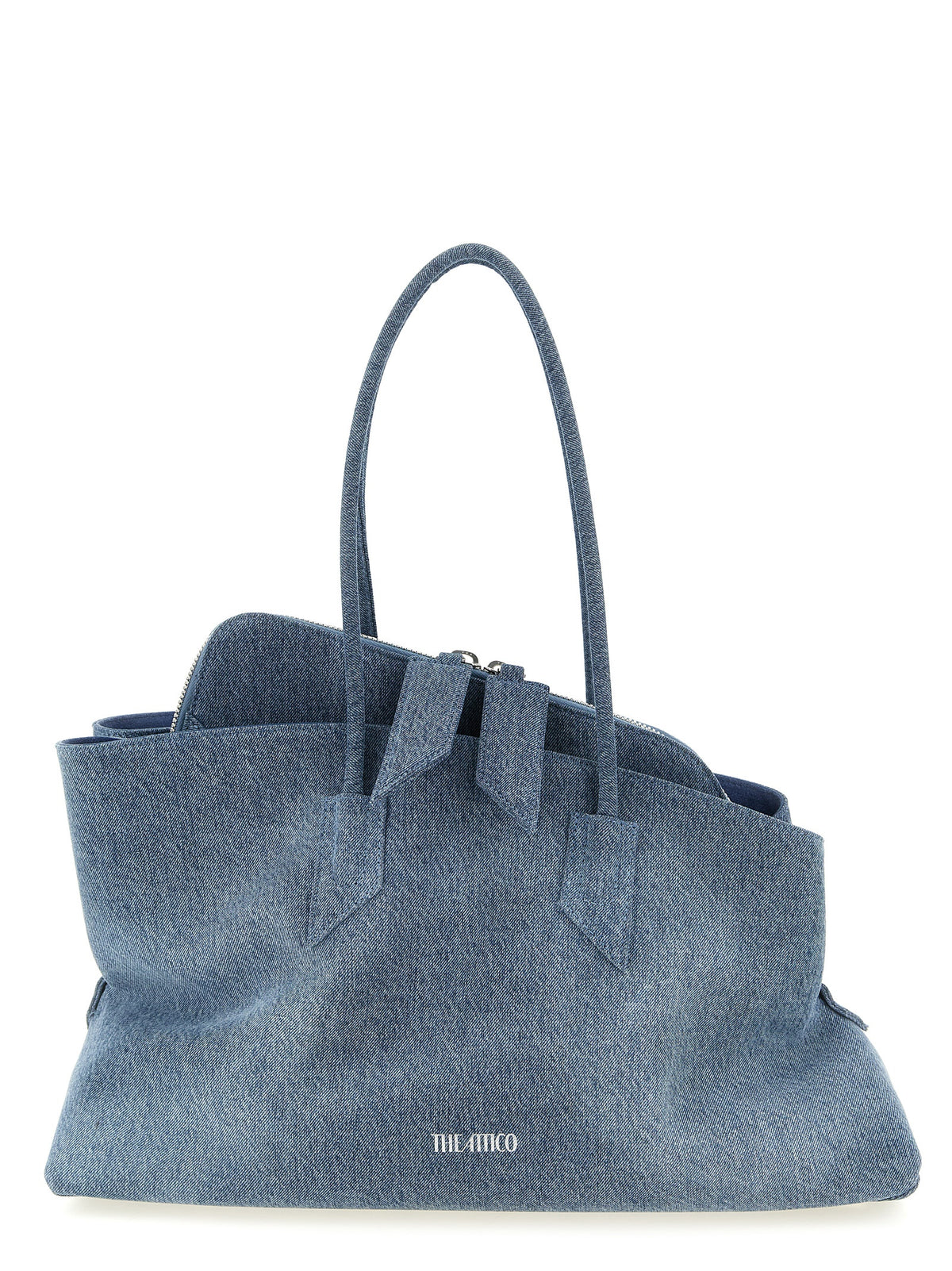 The Attico Blue Cotton Shoulder Bag - Contemporary Luxury Redefined