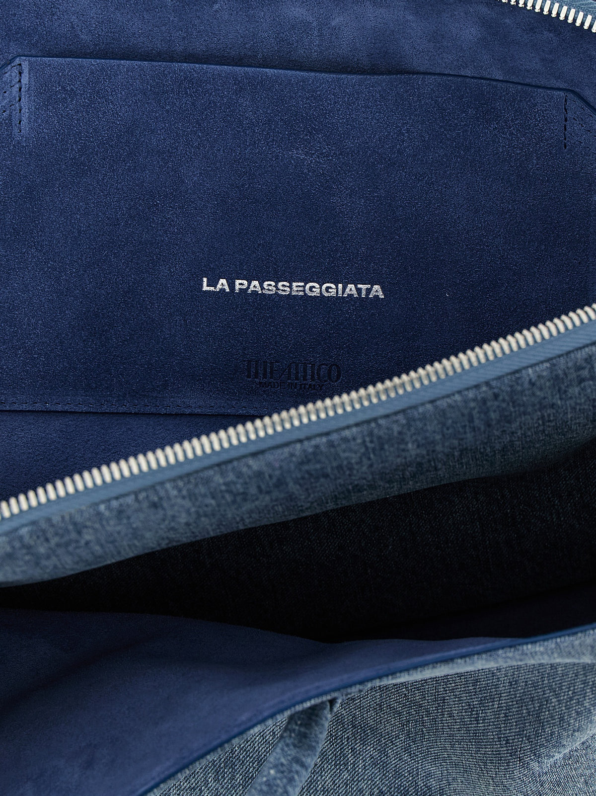 The Attico Blue Cotton Shoulder Bag - Contemporary Luxury Redefined