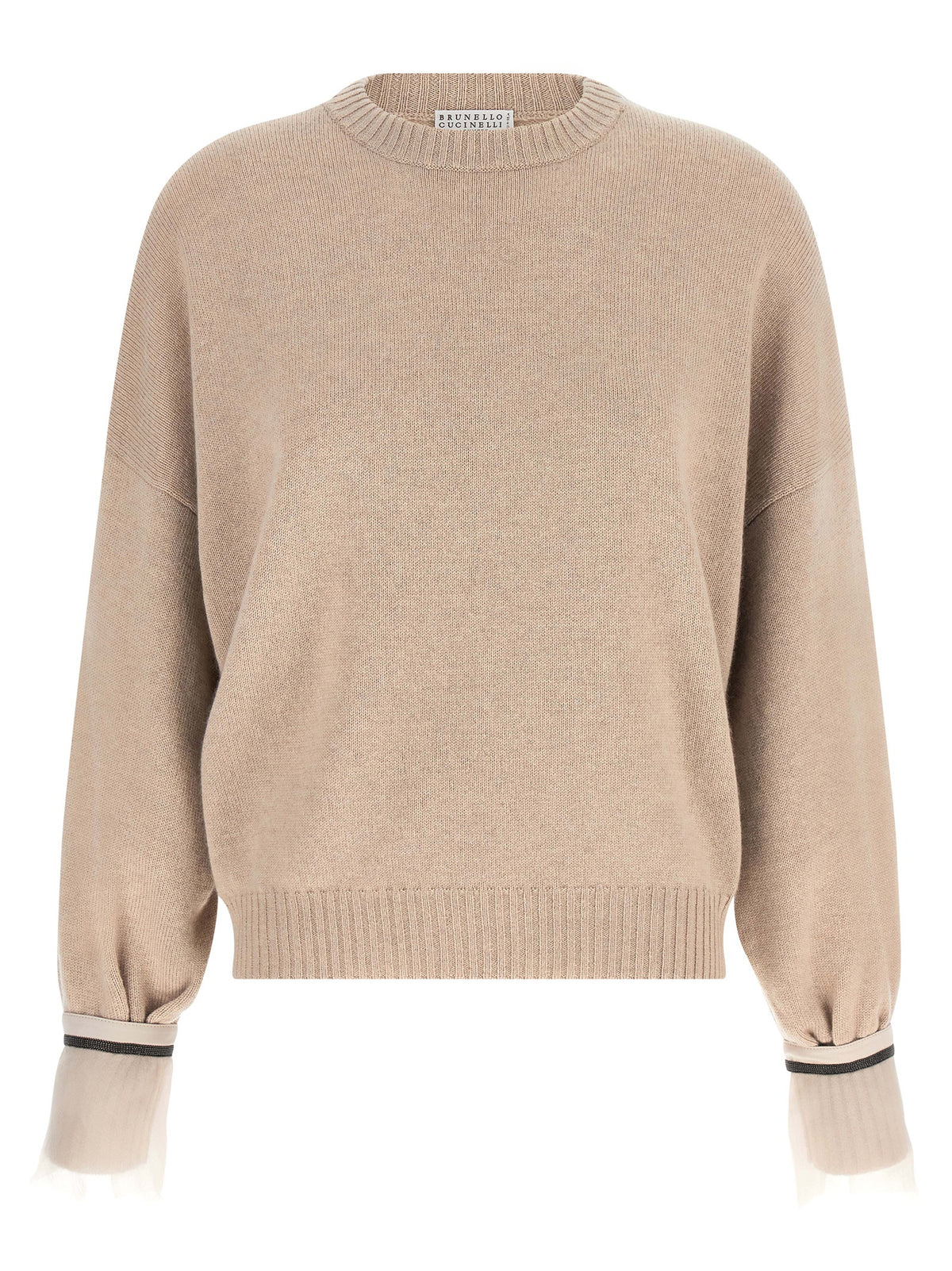 Elevate your wardrobe with the Brunello Cucinelli Beige Cashmere Cardigan, a masterpiece of pure cashmere that embodies timeless luxury and exquisite craftsmanship.