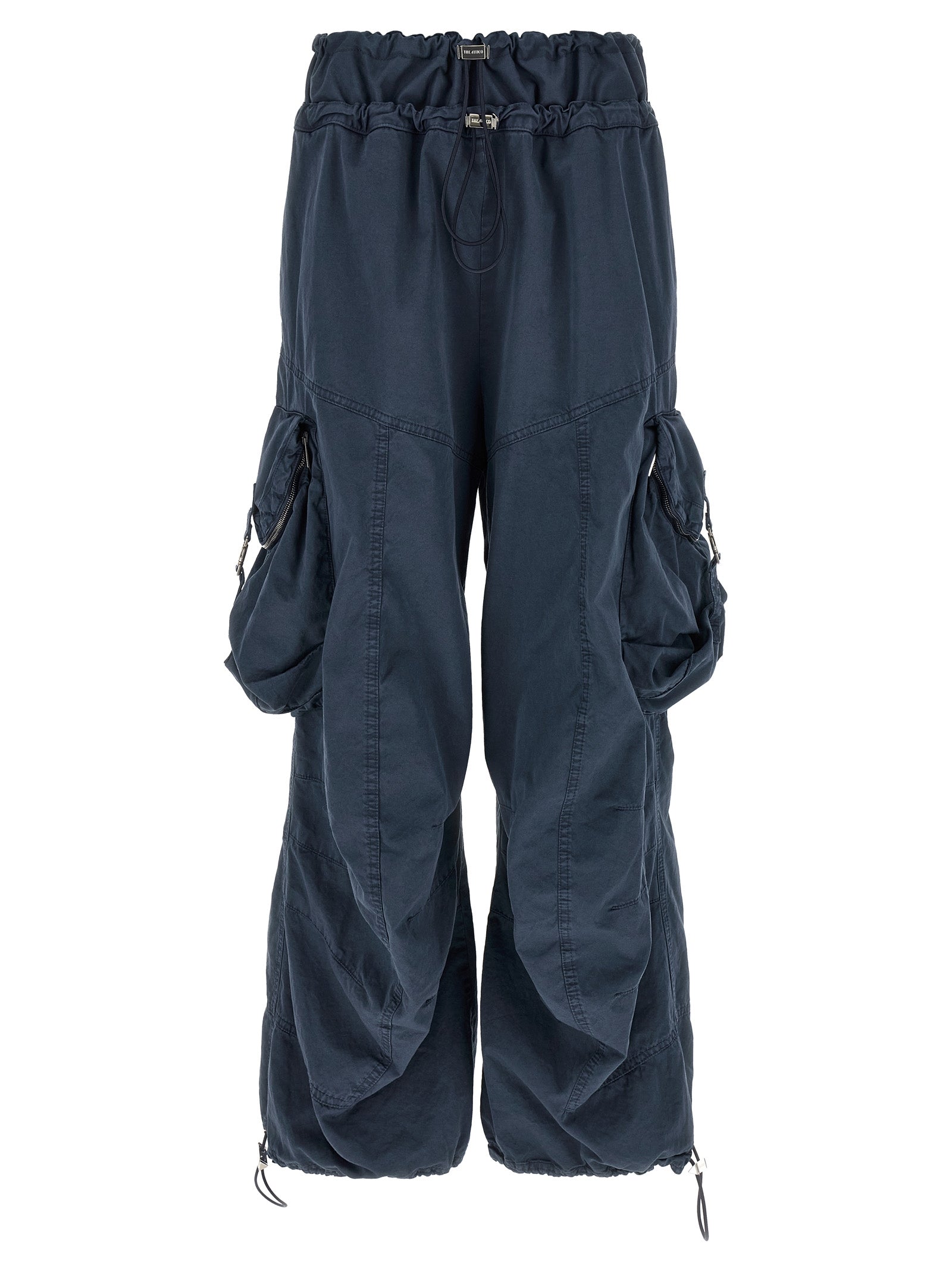 The Attico Blue Cotton Cargo Pants - Elevated Luxury Essentials