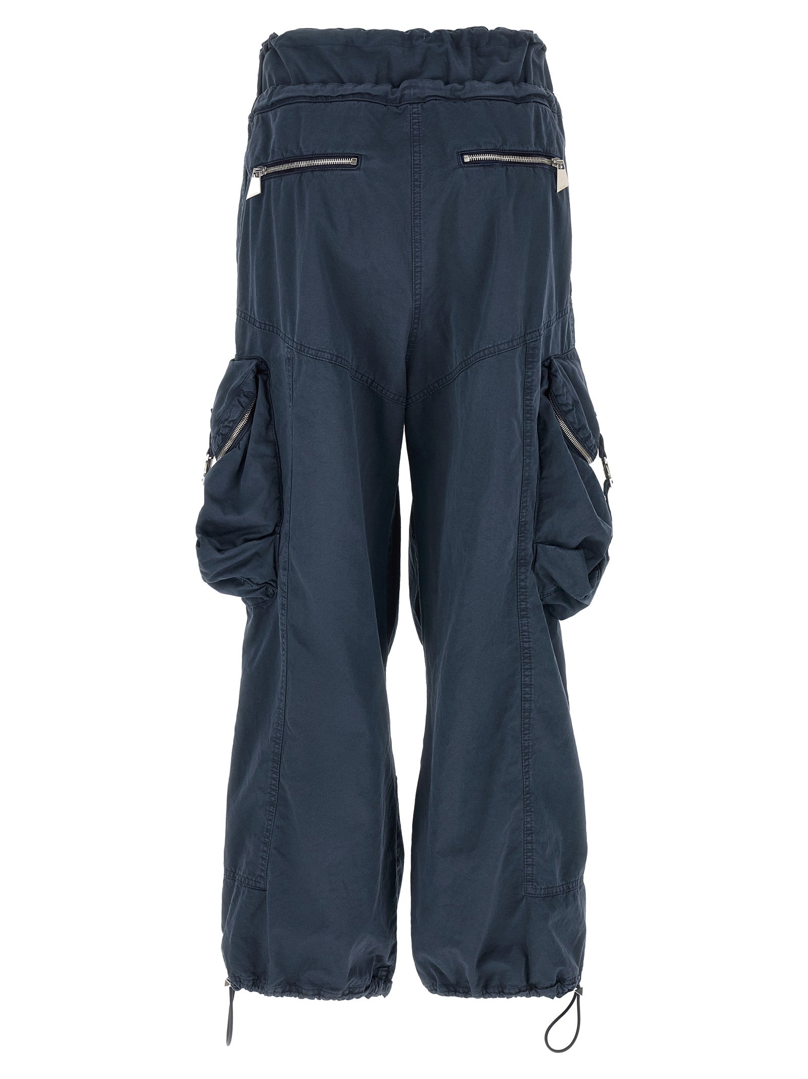 The Attico Blue Cotton Cargo Pants - Elevated Luxury Essentials