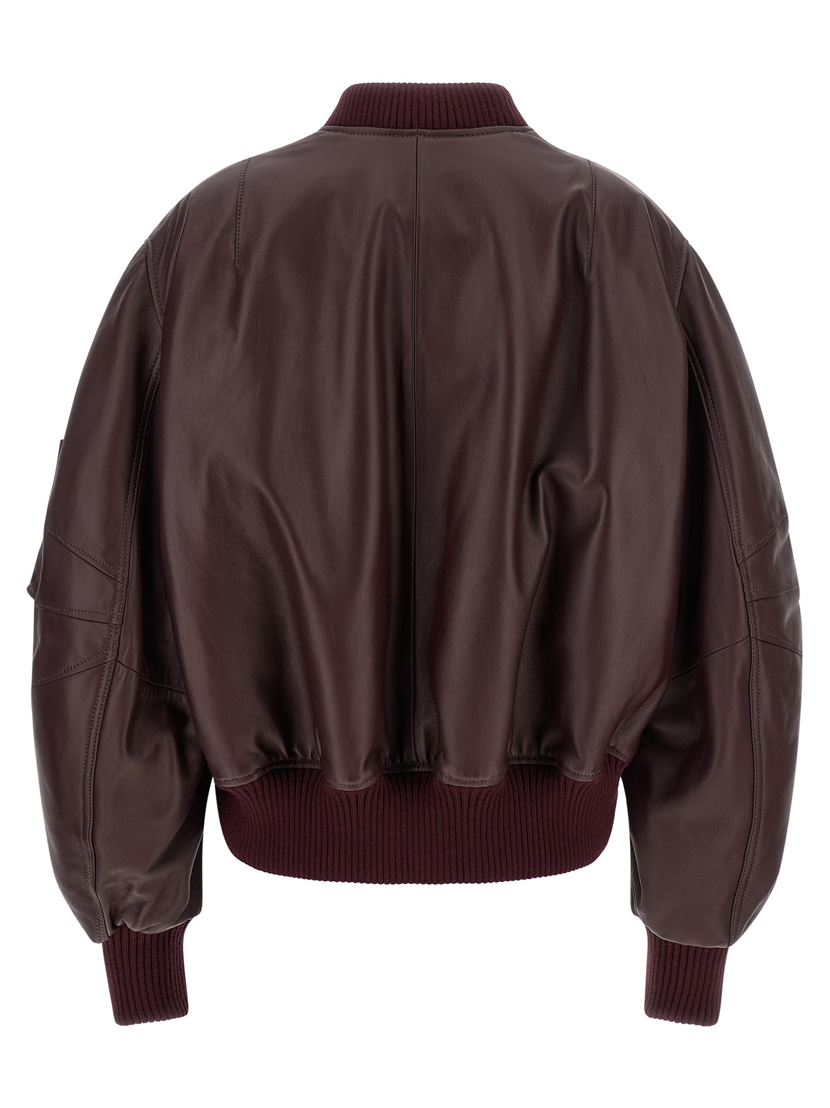 Discover the Attico Bordeaux Lamb Leather Jacket, a masterpiece of pure lambskin that embodies luxurious craftsmanship and sophisticated style for the discerning fashion connoisseur.