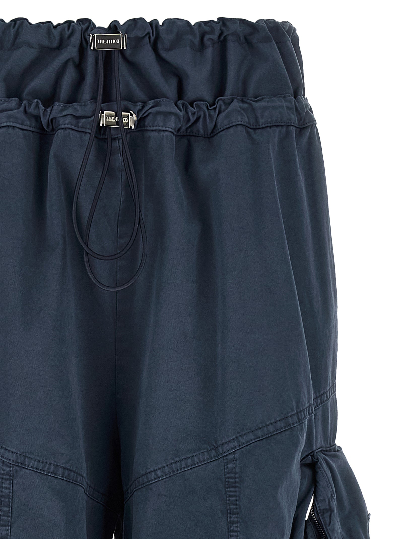 The Attico Blue Cotton Cargo Pants - Elevated Luxury Essentials