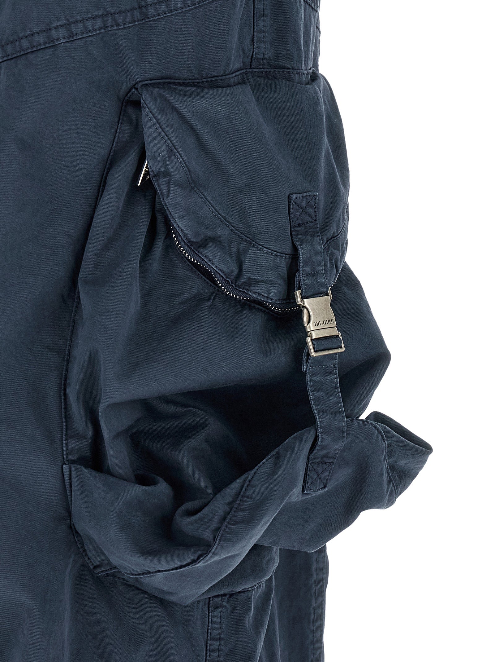 The Attico Blue Cotton Cargo Pants - Elevated Luxury Essentials