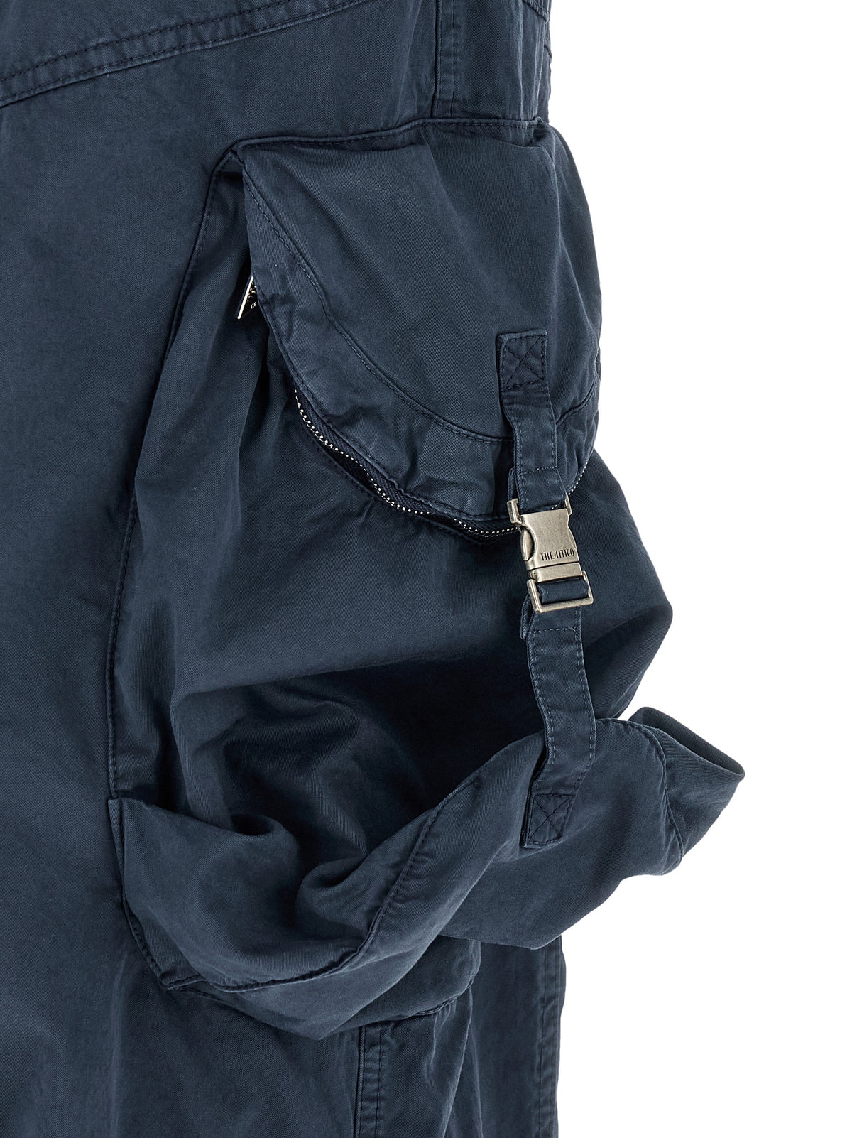 The Attico Blue Cotton Cargo Pants - Elevated Luxury Essentials
