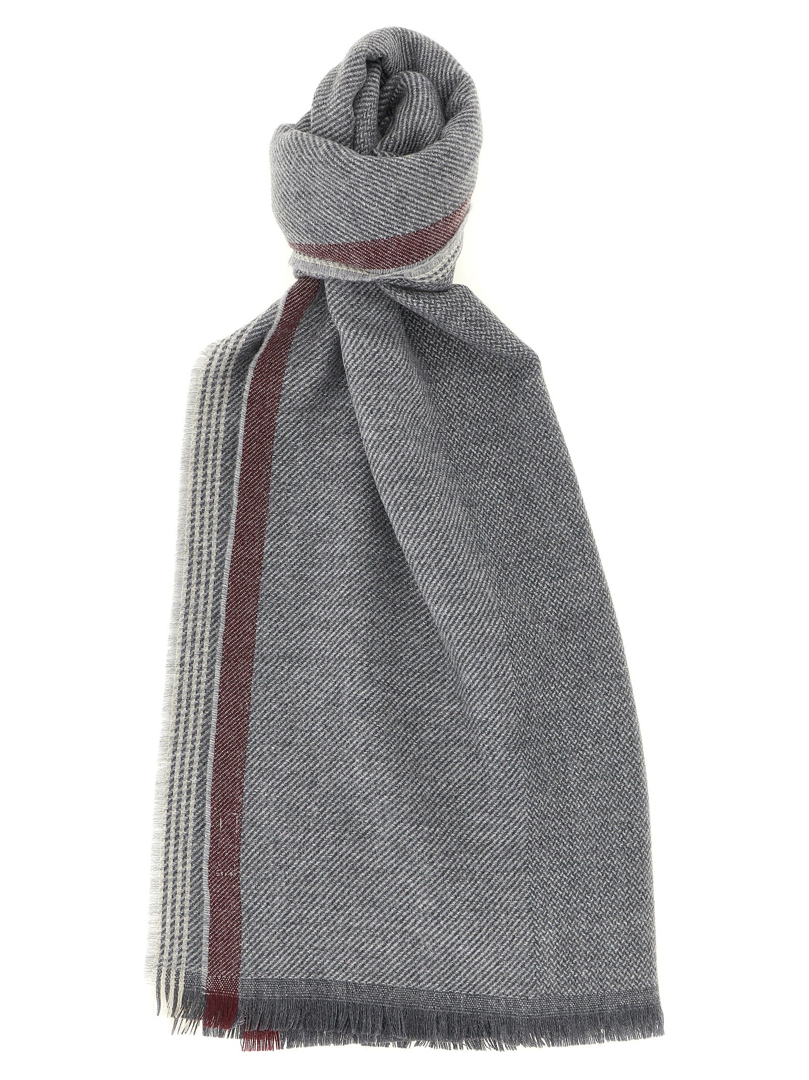 Brunello Cucinelli Gray Wool Scarf - Timeless Luxury Accessory