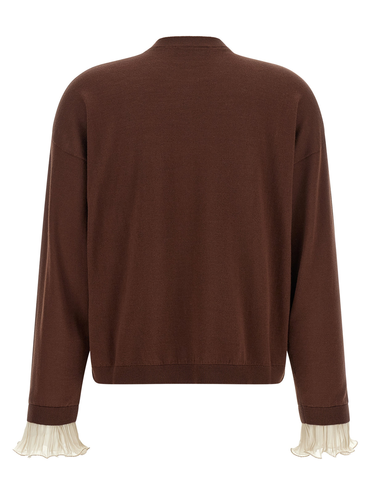 Fabiana Filippi Brown Virgin Wool Cardigan - Timeless Luxury