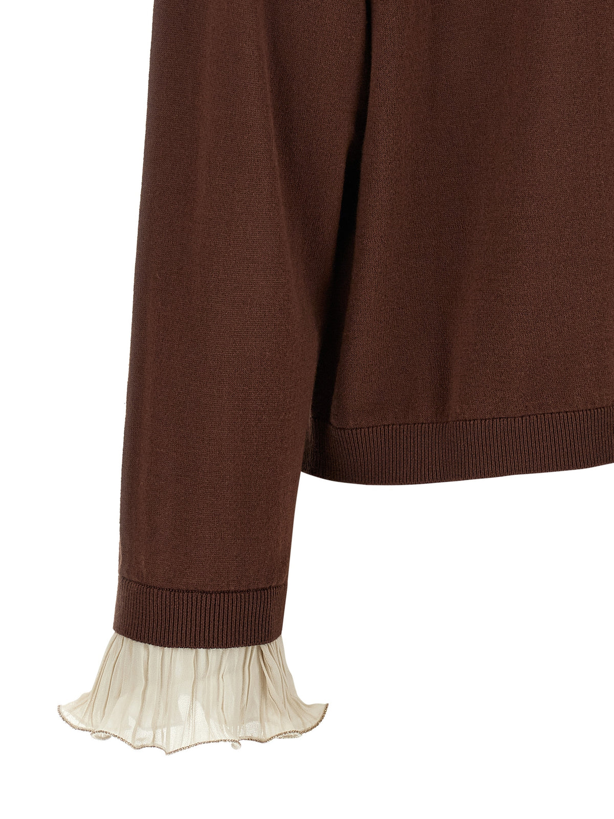 Fabiana Filippi Brown Virgin Wool Cardigan - Timeless Elegance