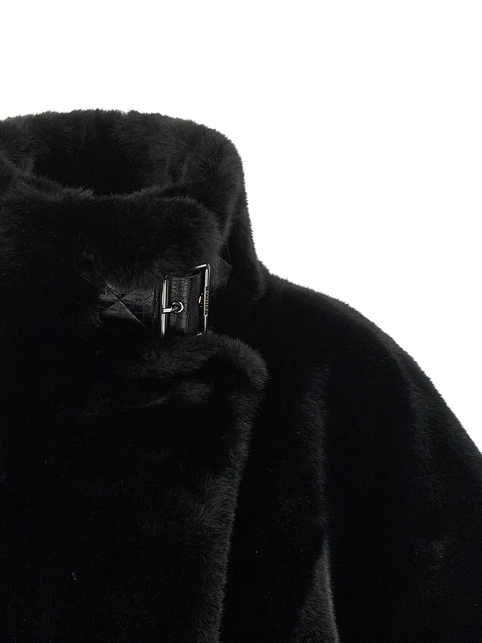 Discover the PINKO Black Polyester Coat, a luxurious statement piece crafted from soft polyester, embodying bold elegance and sophisticated craftsmanship for the discerning individual.