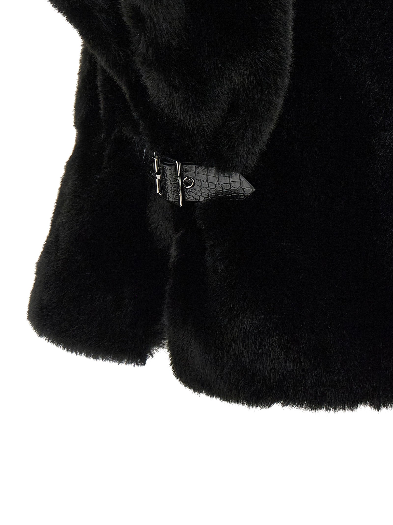 Elevate your winter wardrobe with the PINKO Black Polyester Coat, a luxurious statement piece crafted from soft polyester, embodying bold elegance and sophisticated craftsmanship.