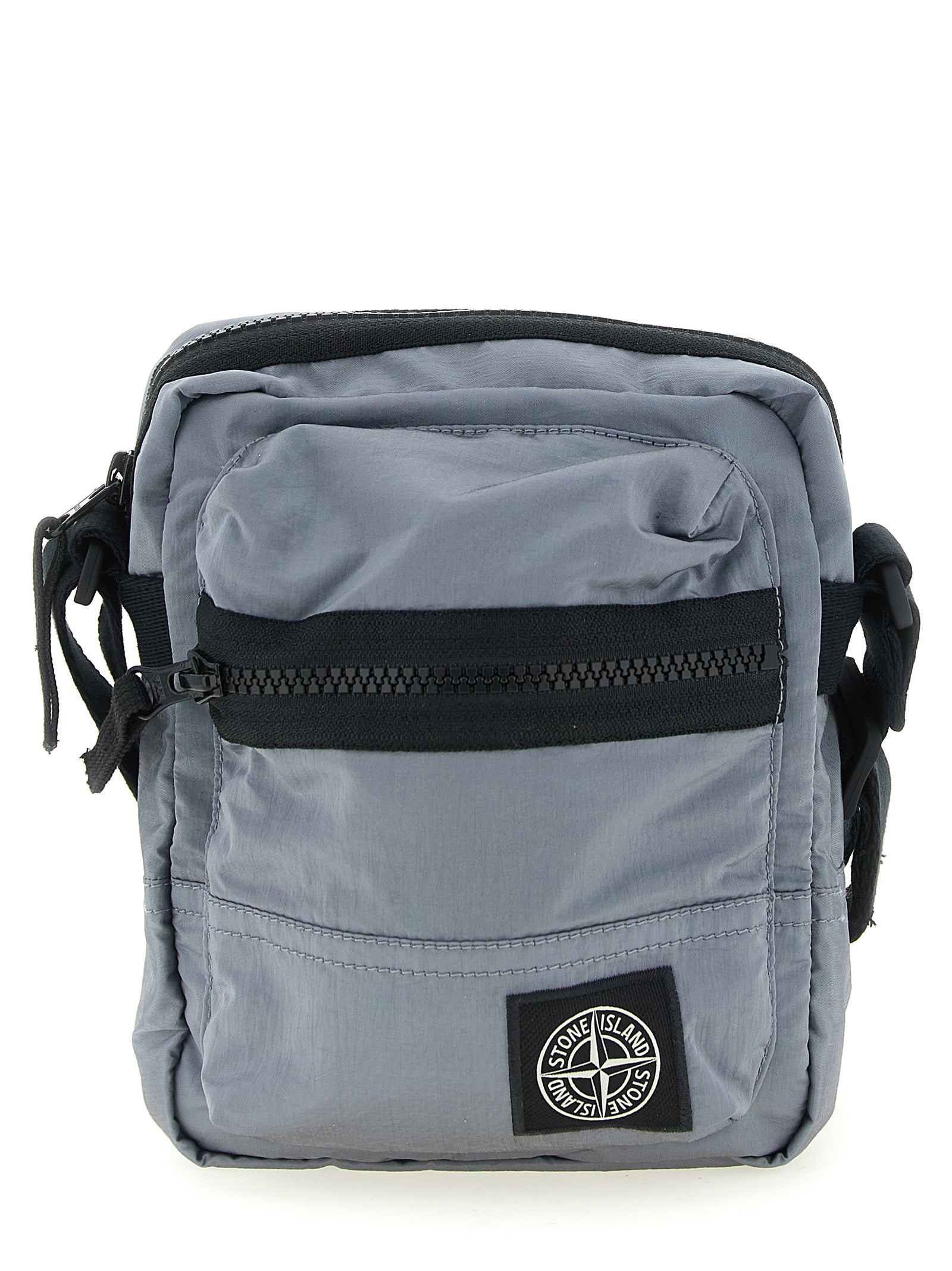 Discover the Stone Island Gray Polyamide Crossbody Bag, a fusion of sustainable luxury and urban elegance, crafted from iridescent Nylon Metal for the discerning individual.