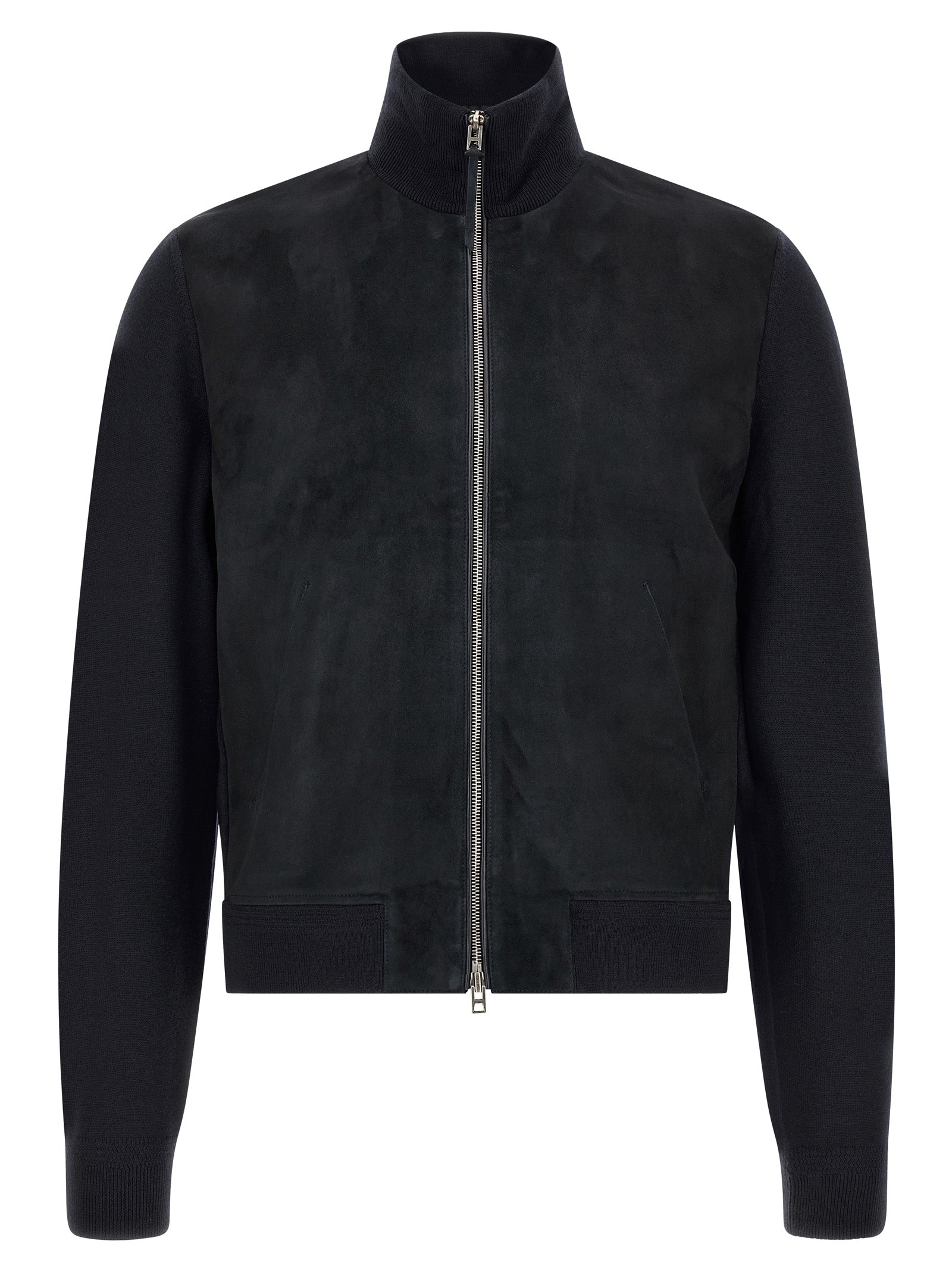 Experience the Tom Ford Blue Wool Cardigan, a blend of luxurious suede and soft merino wool, embodying refined elegance and sophisticated craftsmanship for the discerning individual.