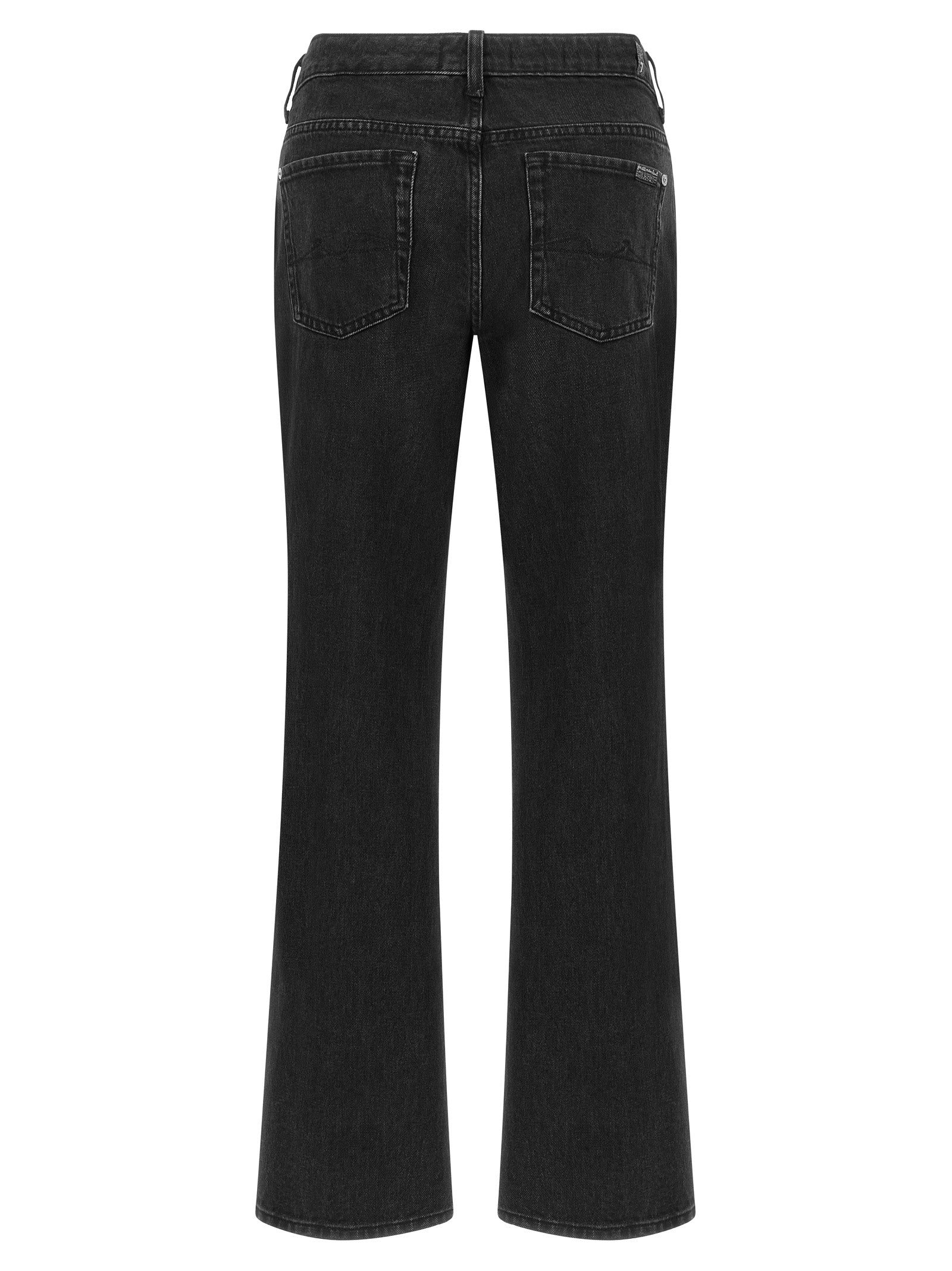 Discover the allure of 7 For All Mankind's Black Cotton Flared Jeans, where exquisite craftsmanship meets timeless elegance, perfect for the discerning individual.