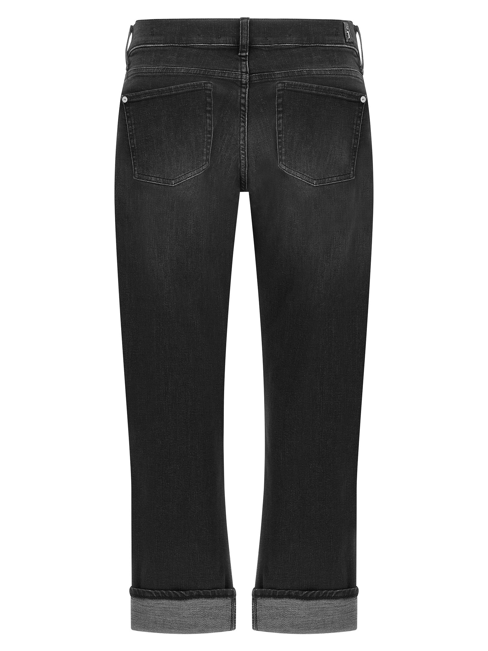 Discover the exquisite 7 For All Mankind Black Cotton Relaxed Fit Jeans, a masterclass in luxury denim crafted for effortless elegance and timeless style.