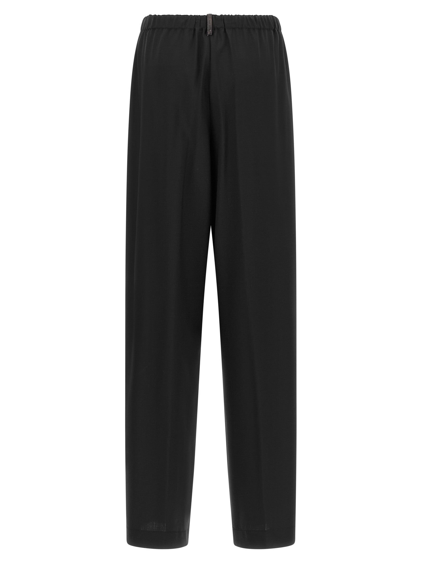 Elevate your elegance with Fabiana Filippi's Black Virgin Wool Casual Pants, crafted from luxurious bistretch wool for a fluid silhouette that embodies timeless sophistication.