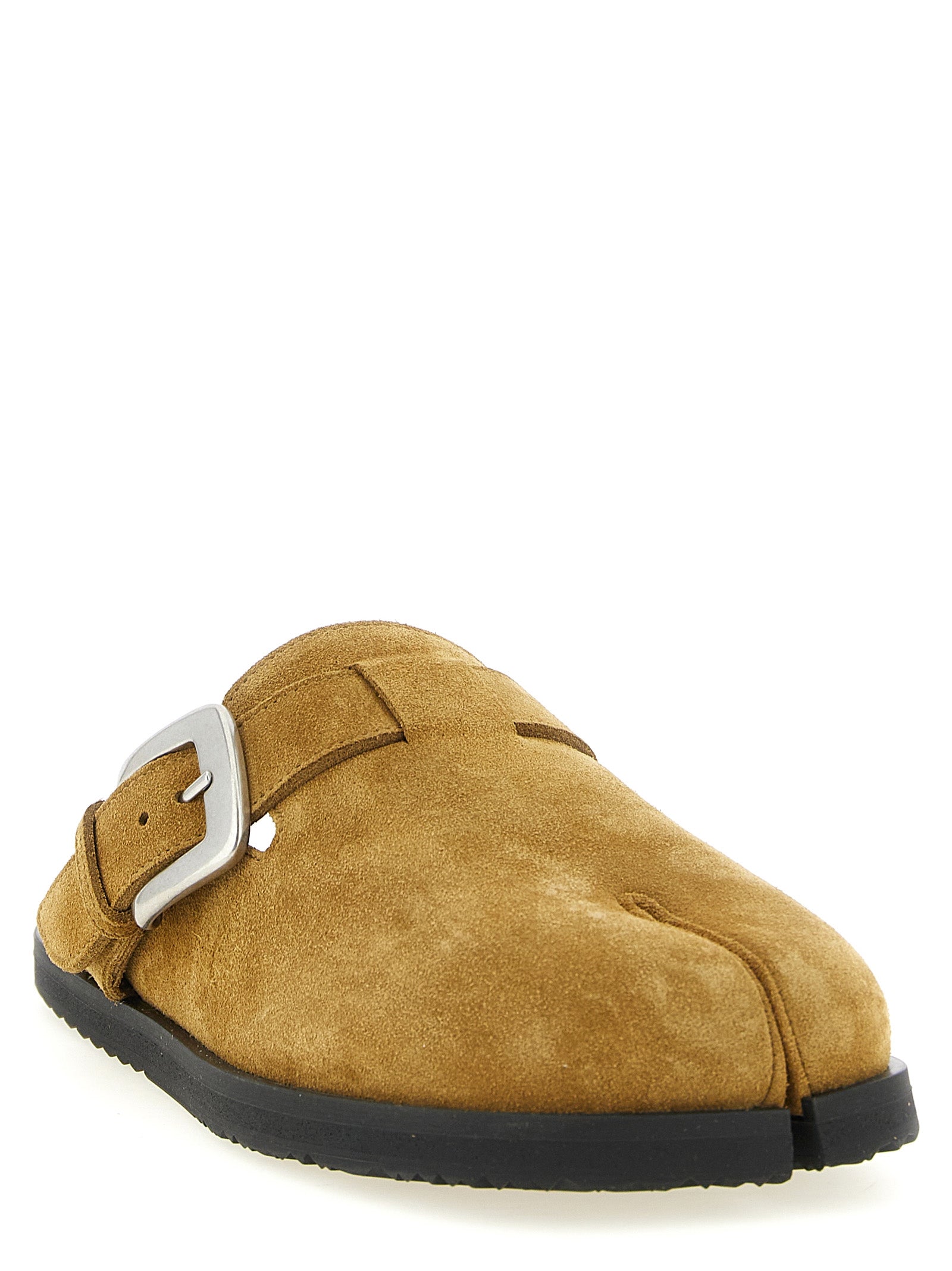 Step into a world of refined elegance with Maison Margiela's Brown Calfskin Mules, crafted from sumptuous leather for the discerning individual who embodies sophistication.