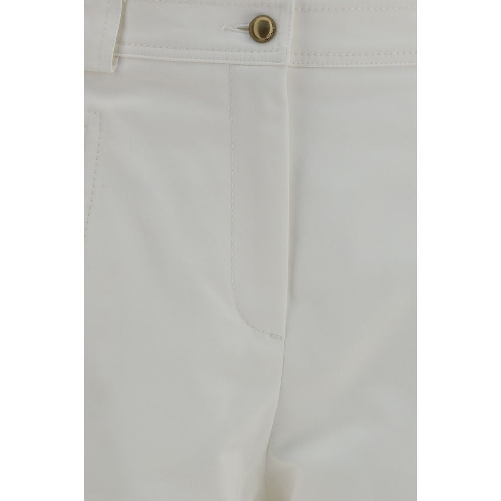 Max Mara White Cotton Cropped Pants - Effortless Elegance