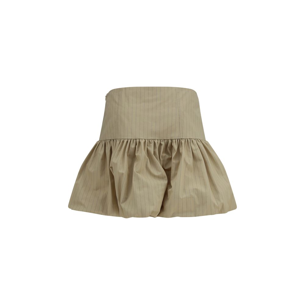 Ganni Ruffled Beige Mini Skirt - Timeless Elegance Redefined