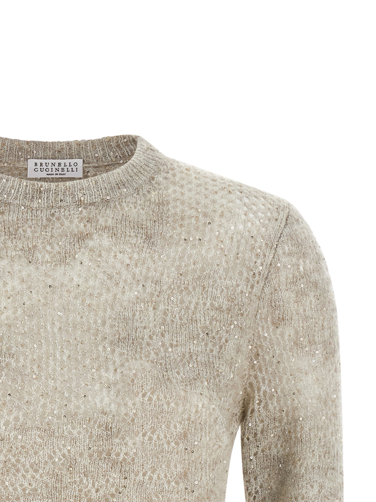 Brunello Cucinelli Beige Lace-Effect Cardigan - Timeless Elegance