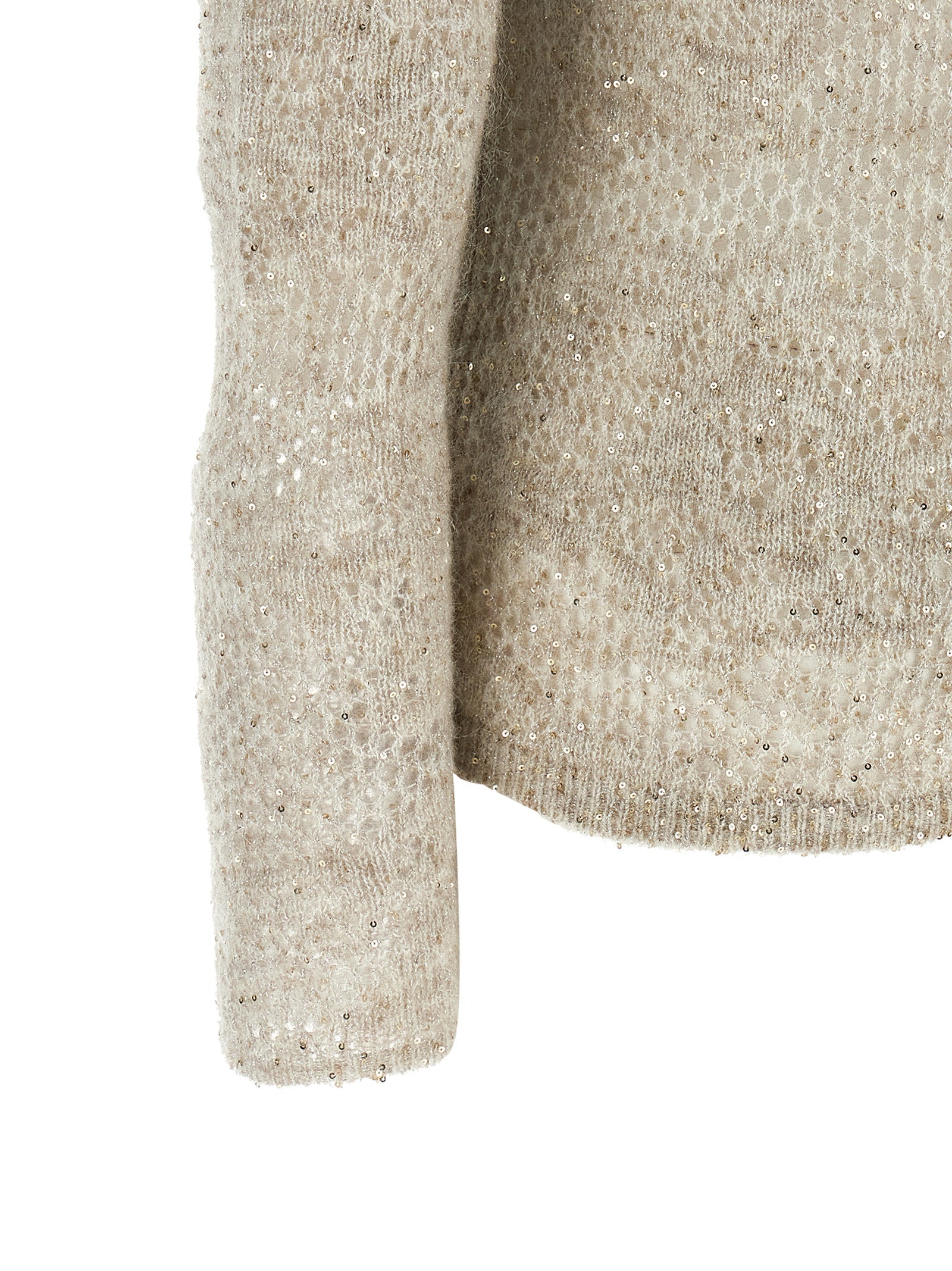 Brunello Cucinelli Beige Lace-Effect Cardigan - Timeless Luxury