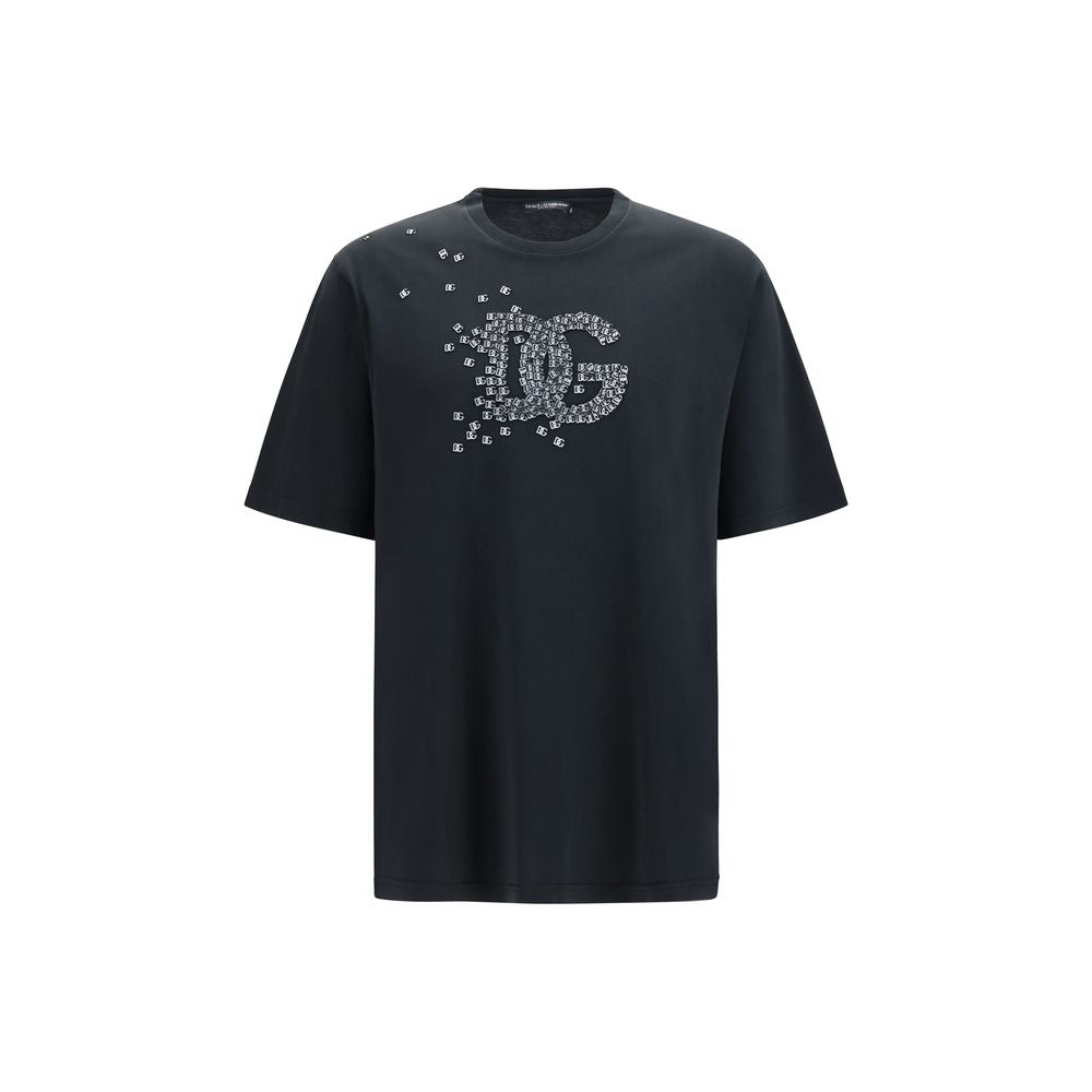Indulge in the exquisite Dolce & Gabbana Black Cotton T-Shirt, a timeless luxury essential crafted from premium cotton, embodying elegance for the discerning wardrobe.
