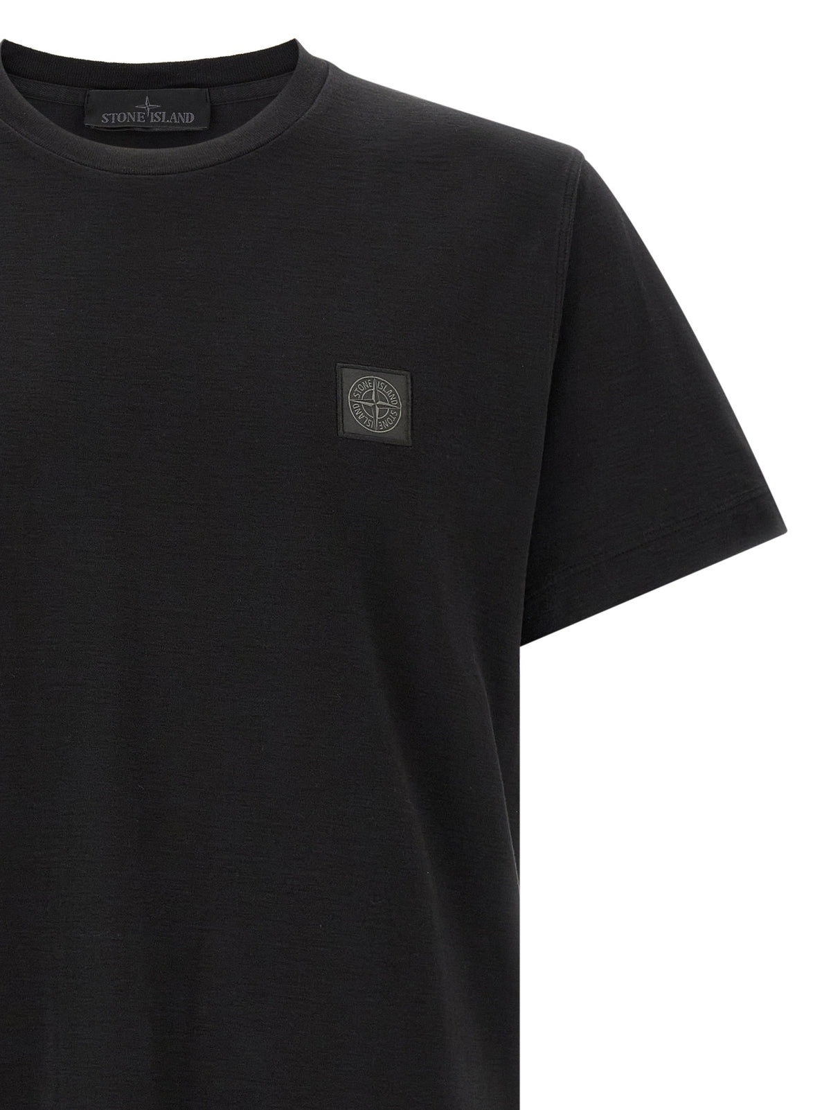 Stone Island Black Cotton T-Shirt - Timeless Luxury Essential
