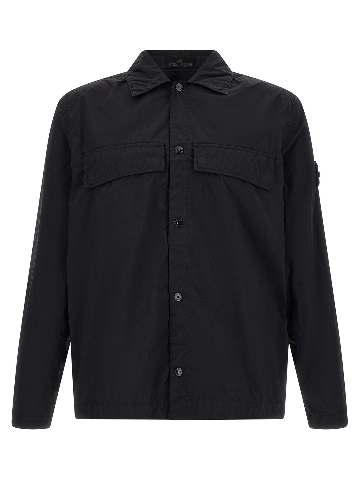 Discover the Stone Island Black Polyamide Blouse, a masterpiece of sustainable luxury crafted from crinkled nylon, perfect for the discerning individual who values elegance and eco-conscious style.