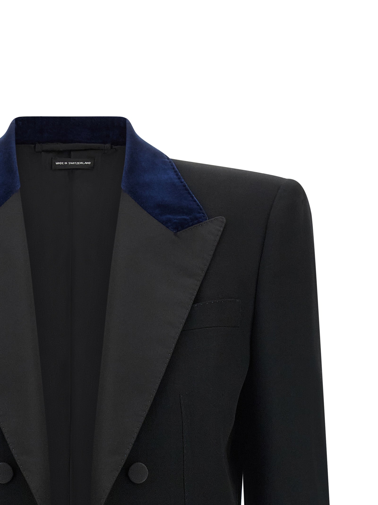 Indulge in the TOM FORD Black Wool Blazer, a masterpiece of Italian craftsmanship, blending luxurious pure wool with exquisite details for timeless elegance and allure.