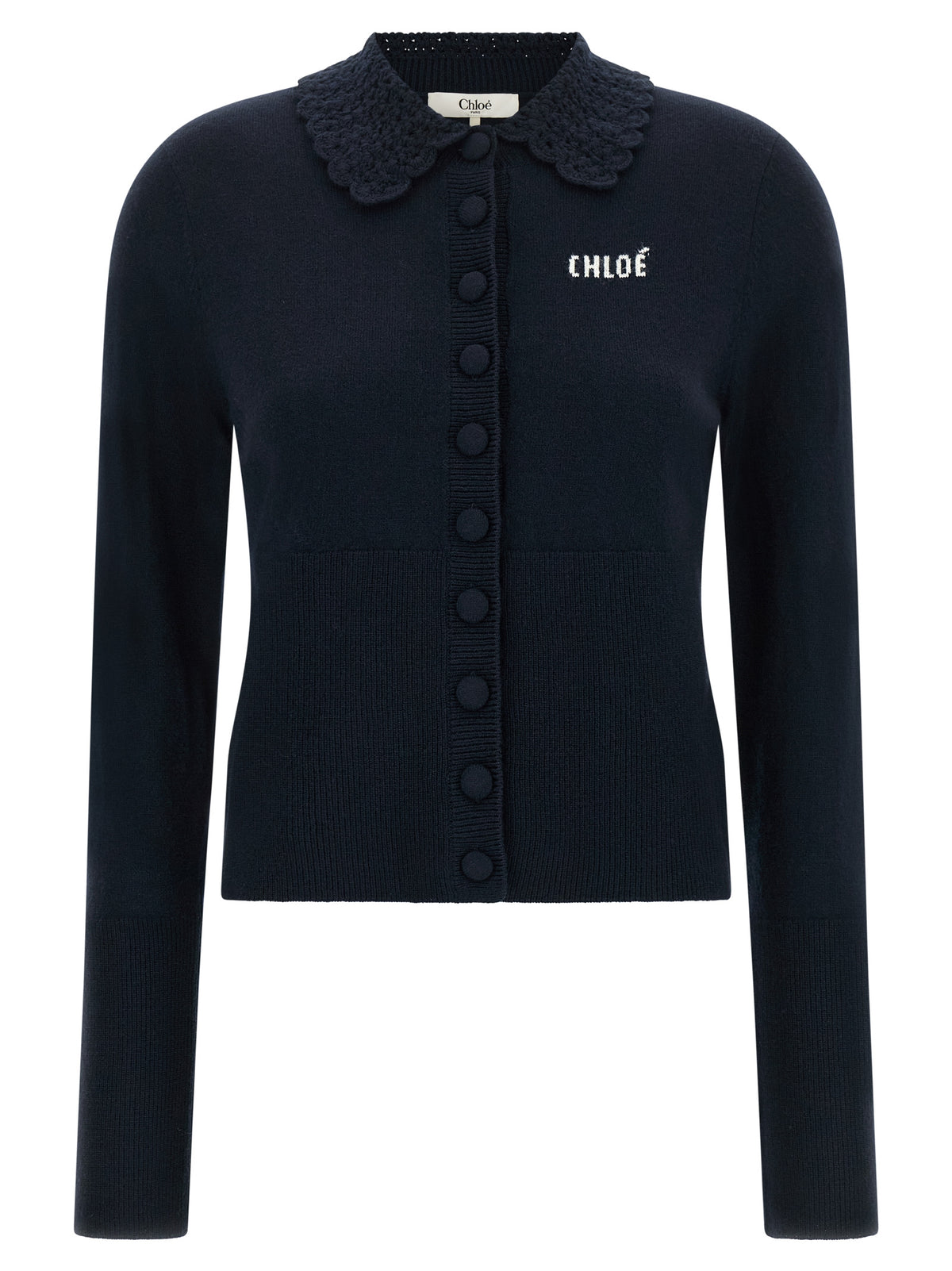 Chloé Blue Wool Cardigan - Timeless Elegance in Luxury Fashion