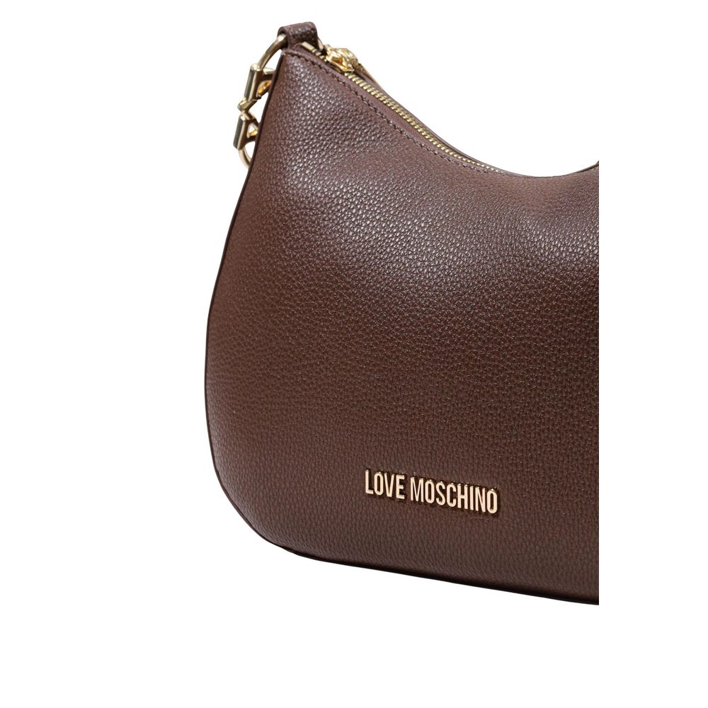 Elevate your style with the Love Moschino Brown Polyethylene Handbag from the FW26 collection, where luxurious craftsmanship meets modern elegance for the discerning individual.